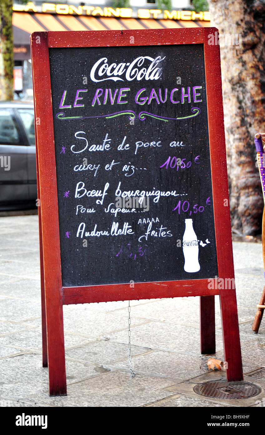 Menu Tableau paris Banque D'Images