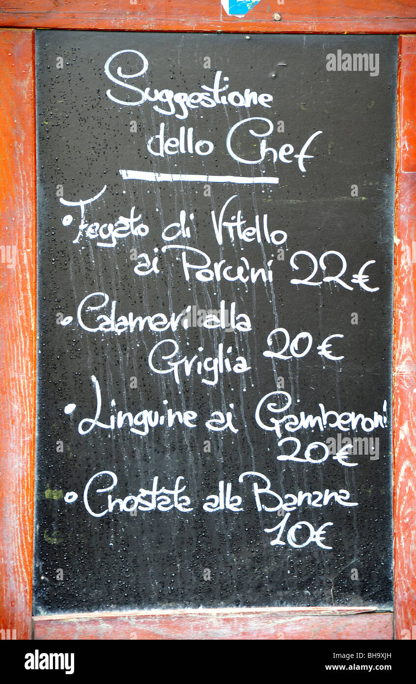 Menu Tableau paris Banque D'Images