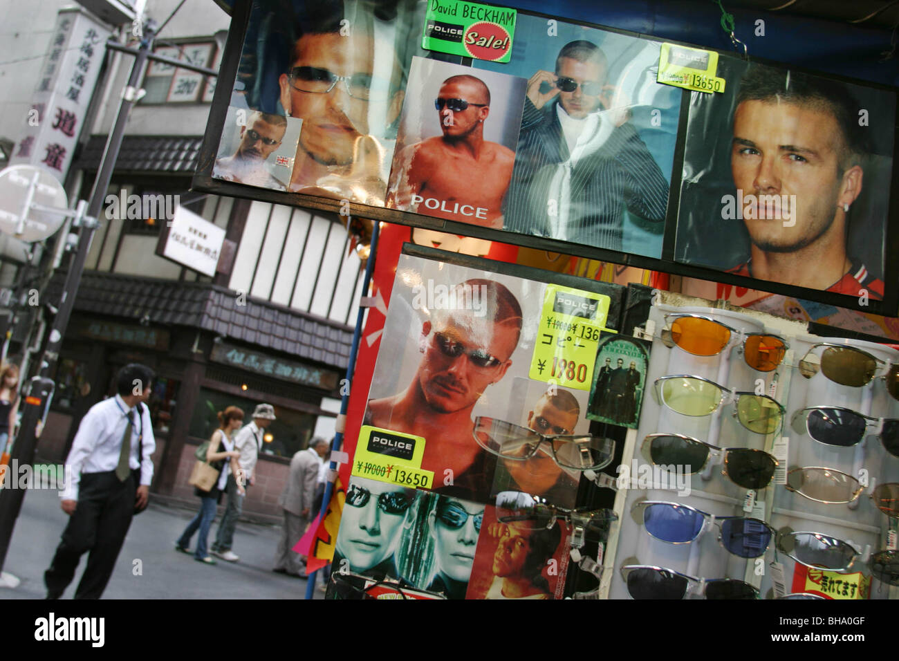 David Beckham, footballeur anglais et Celebrity, apparaît dans la promotion de produits et de publicité à Tokyo, Japon. Banque D'Images