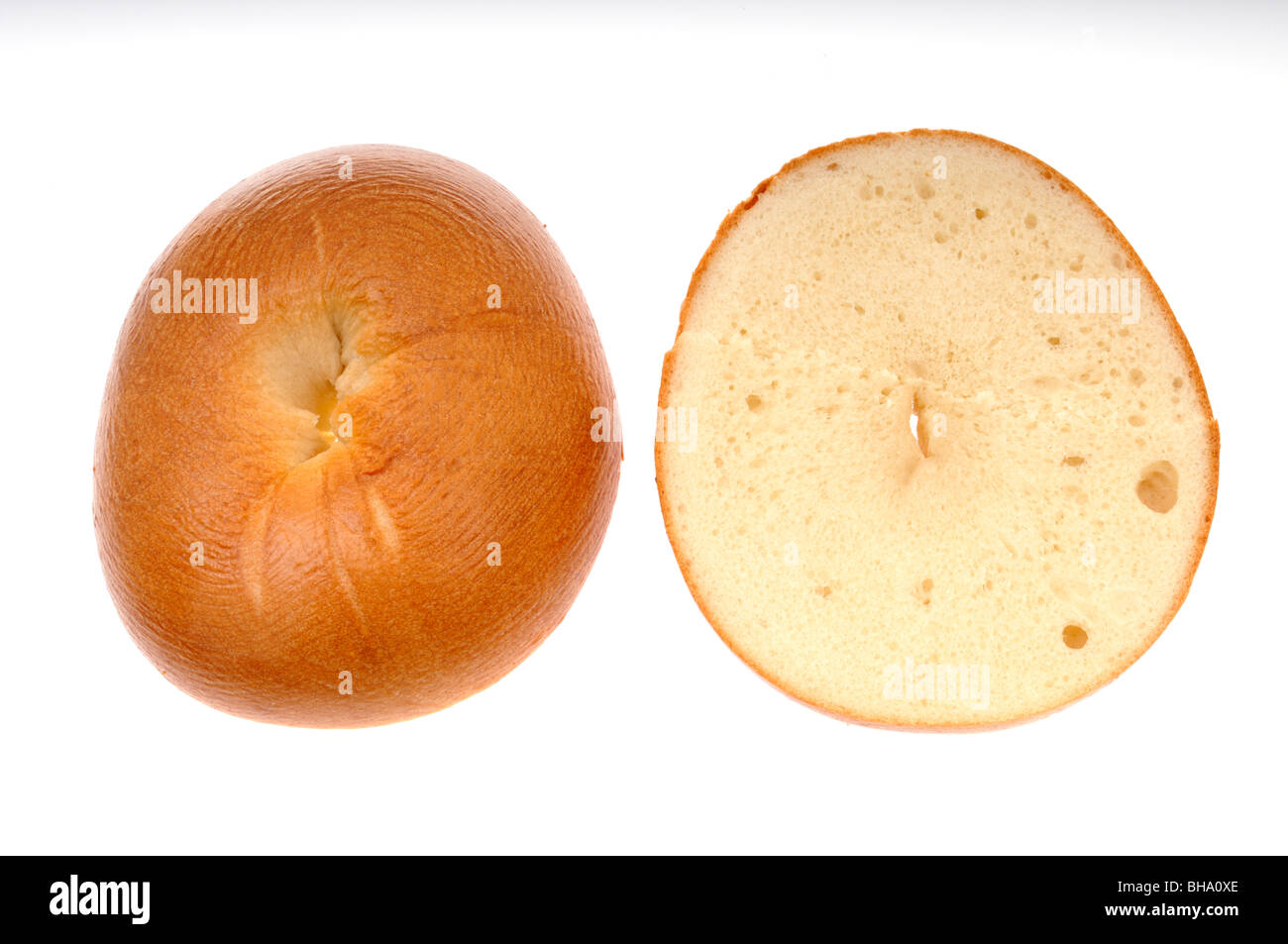 Bagel nature roll panneaux sur fond blanc Banque D'Images