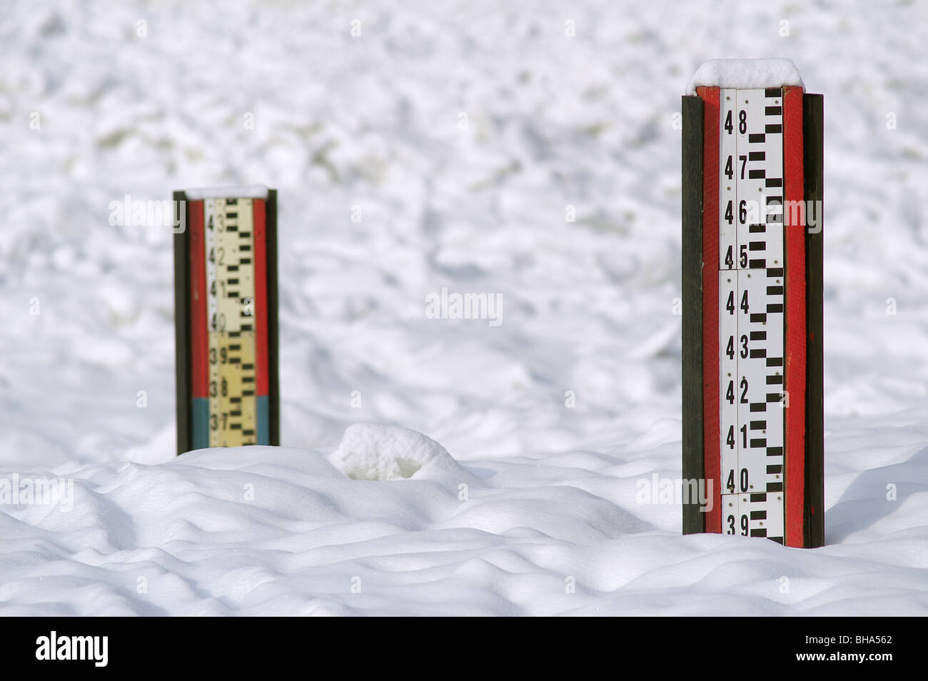 Très forte l'hiver 2010. 4 mètres de profondeur de neige dans le sud de la Pologne Banque D'Images