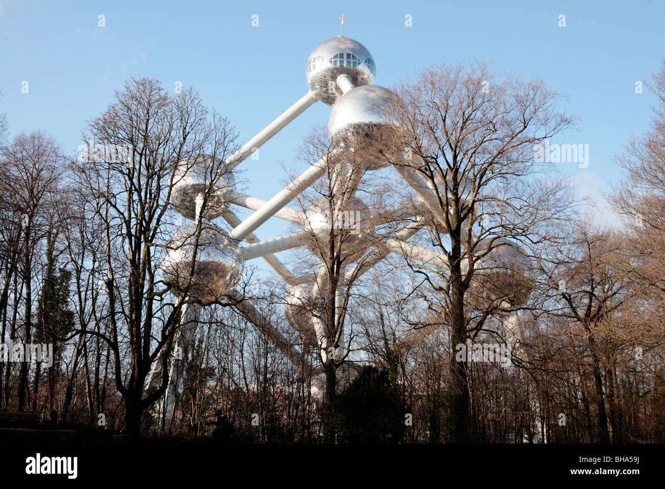 L'Atomium, Bruxelles, Belgique. Construit en 1958 et conçu par André Waterkeyn. Banque D'Images