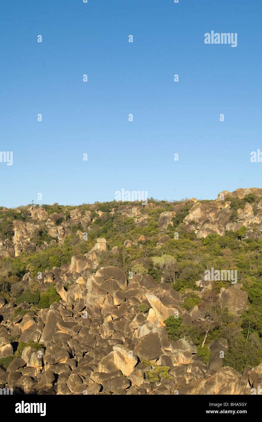 Le Parc National de Matopos Rhodes Zimbabwe rocks hill Banque D'Images