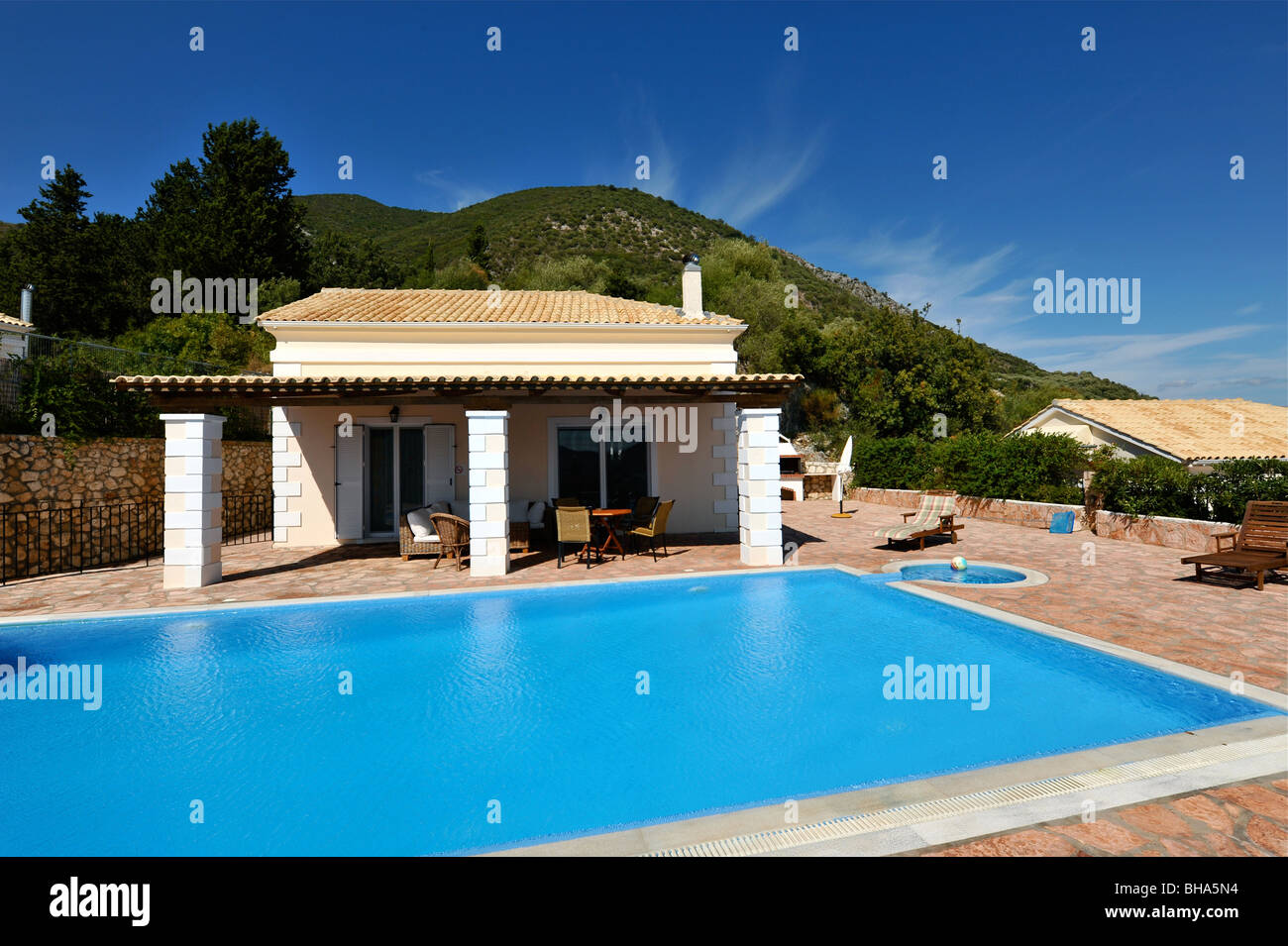 Maison de vacances villa de vacances avec une piscine privée Banque D'Images