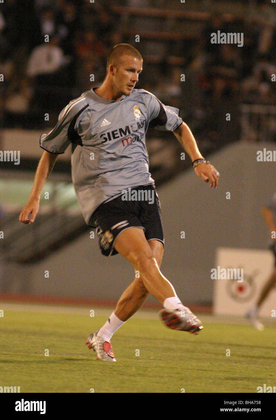 David Beckham au real madrid football club session de formation, Tokyo, Japon. Banque D'Images