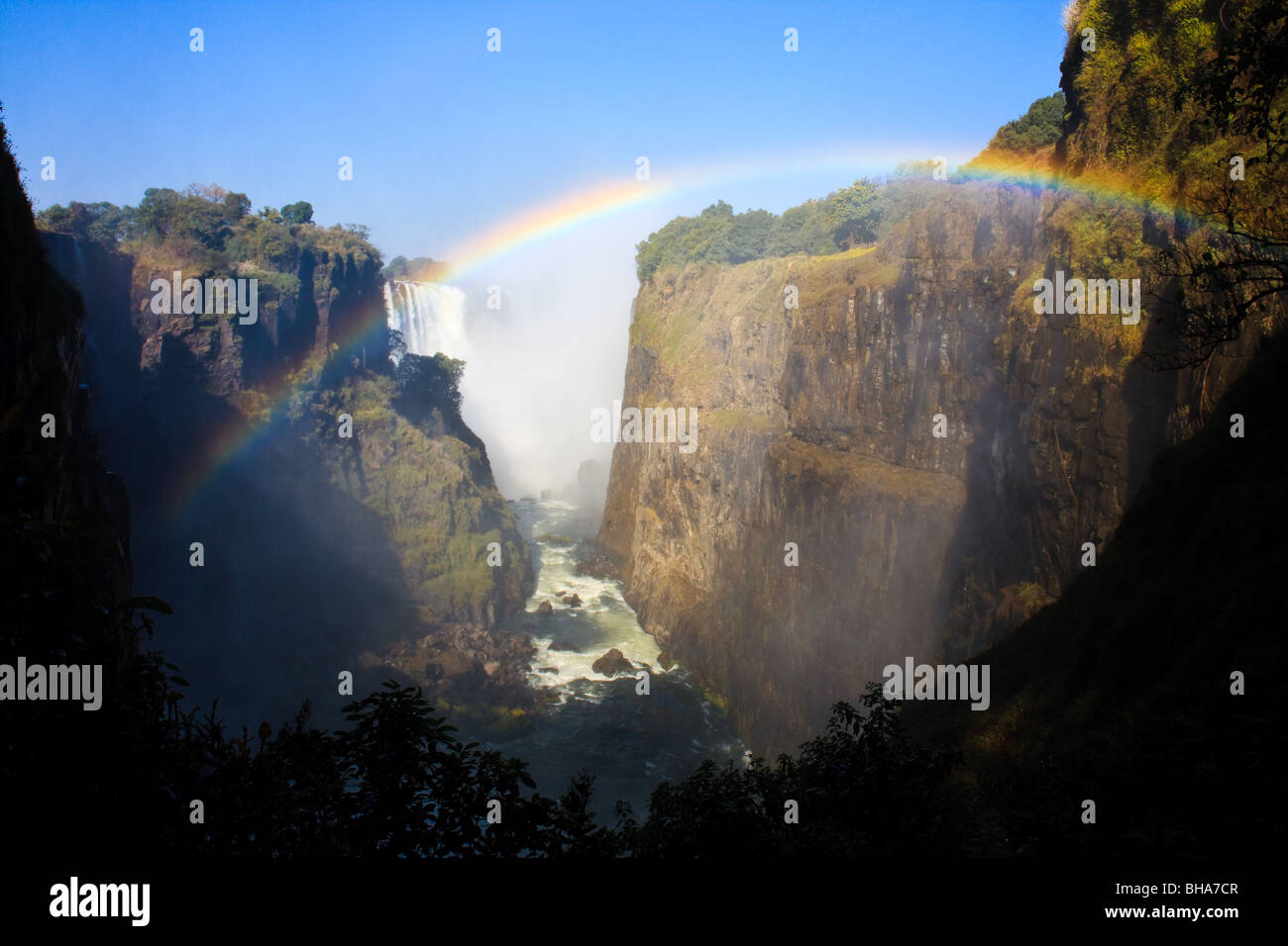 Victoria Falls Rainbow Afrique Zimbabwe Zambèze Banque D'Images