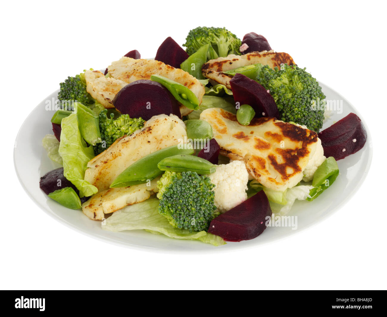 Salade de betterave et Halloumi Banque D'Images