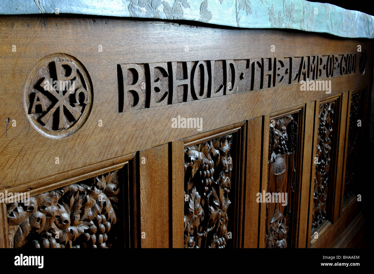 L'autel, Holy Trinity Church, Eglise Charwelton, Northamptonshire, England, UK Banque D'Images