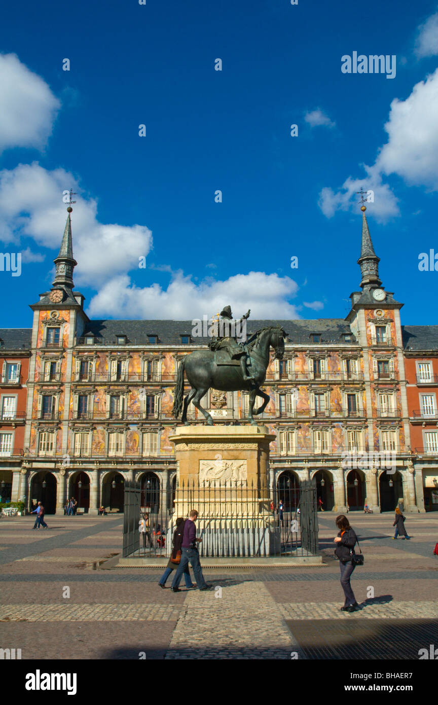 La Plaza Mayor de Madrid Espagne Europe centrale Banque D'Images