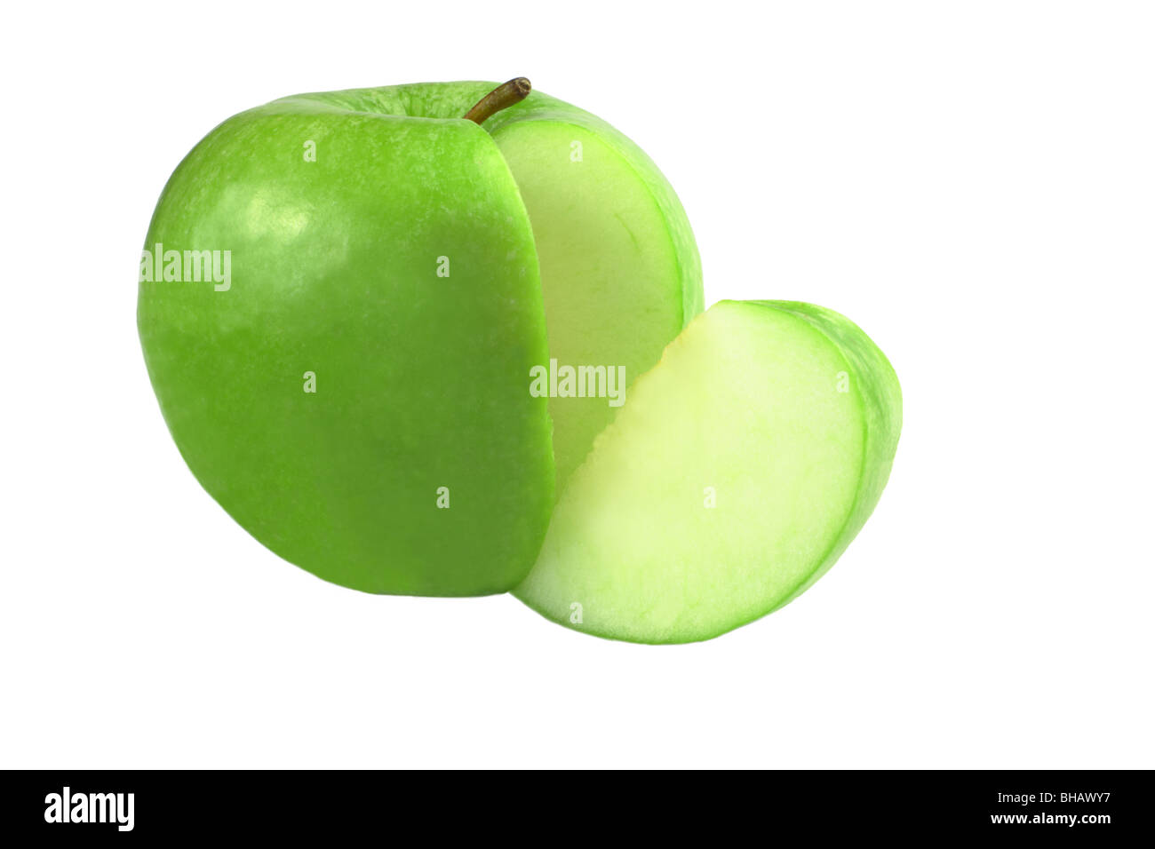 Apple green slice cut out Banque D'Images