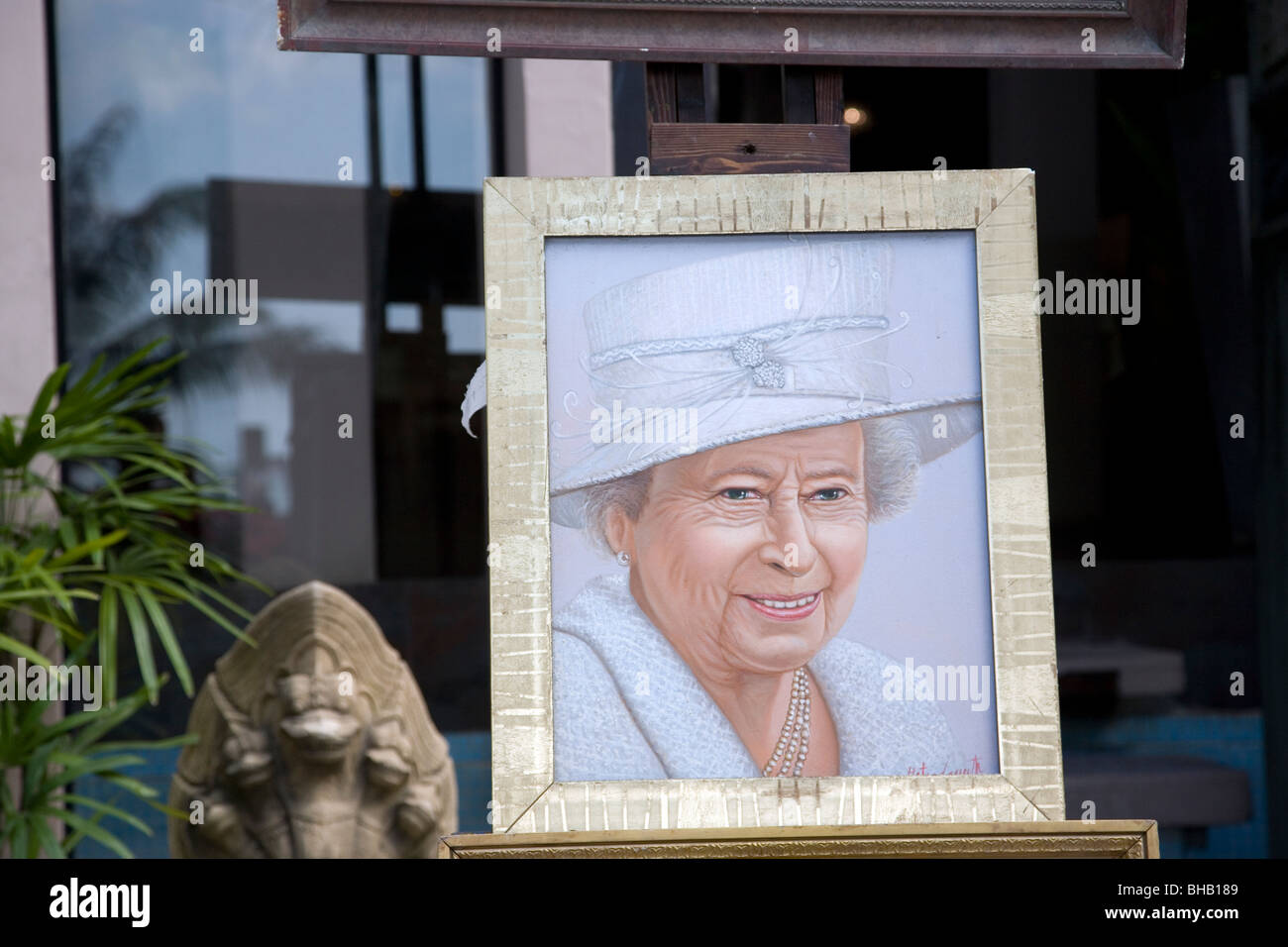 Peinture de la reine Elizabeth II - Patong - Phuket - Thaïlande Banque D'Images