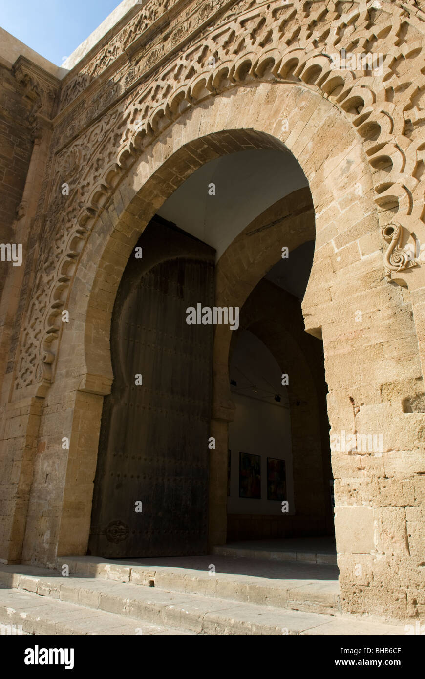 Ancienne porte voûtée, Rabat, Maroc. Banque D'Images