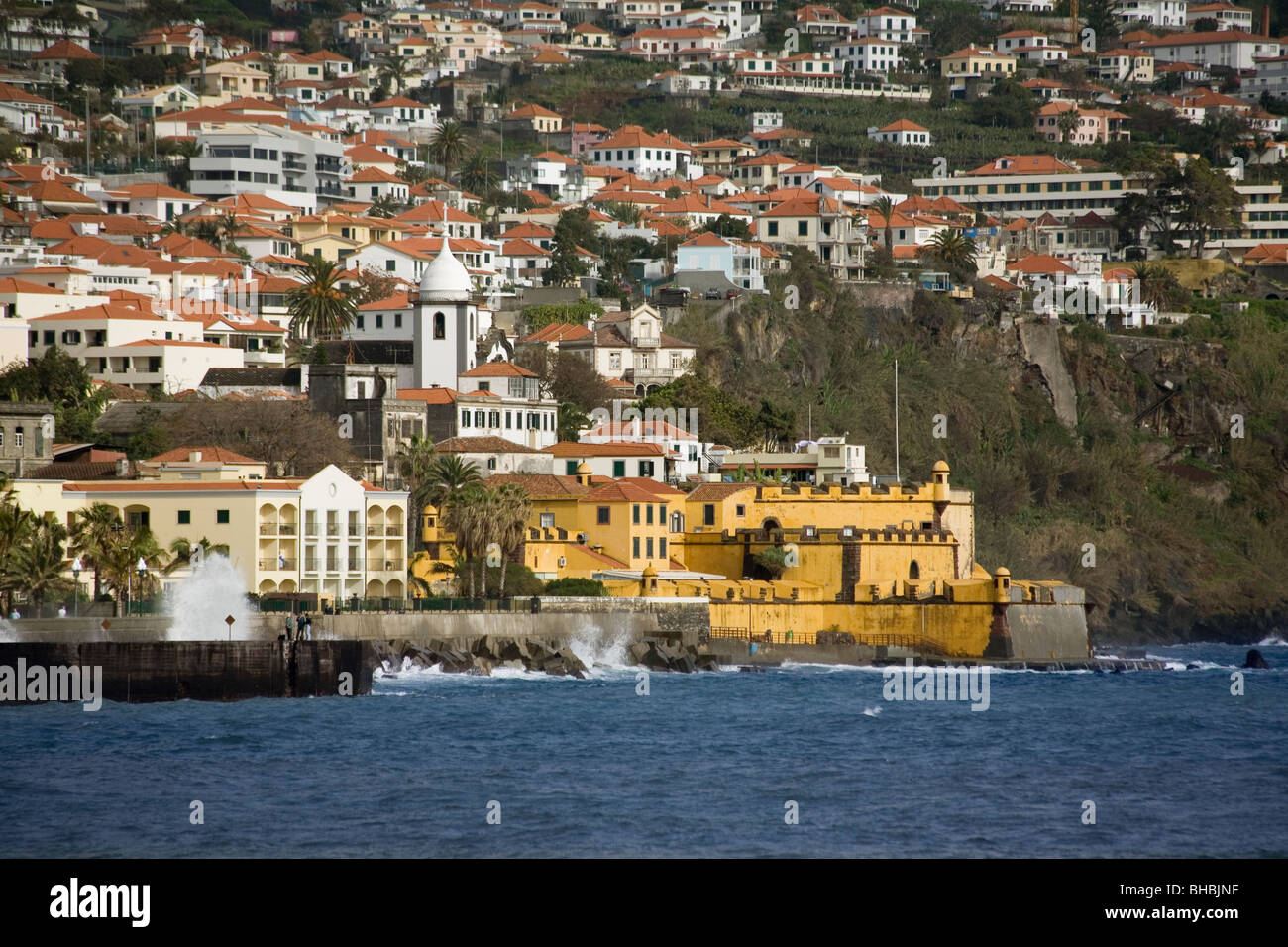 Portugal Madère Funchal Vieille ville & fort Sao Tiago Banque D'Images