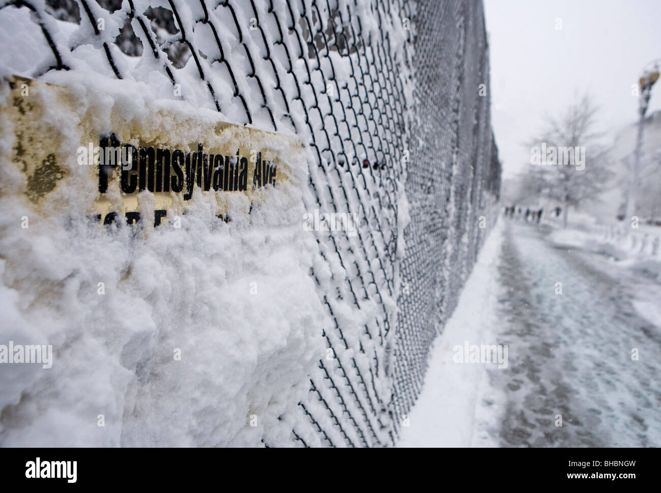 Des scènes de neige à Washington DC. Pennsylvania Avenue. Banque D'Images