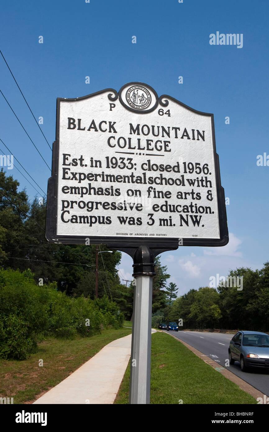 BLACK MOUNTAIN COLLEGE Est. en 1933 ; fermée en 1956. L'école expérimentale avec l'accent sur les beaux-arts et l'éducation progressive Banque D'Images