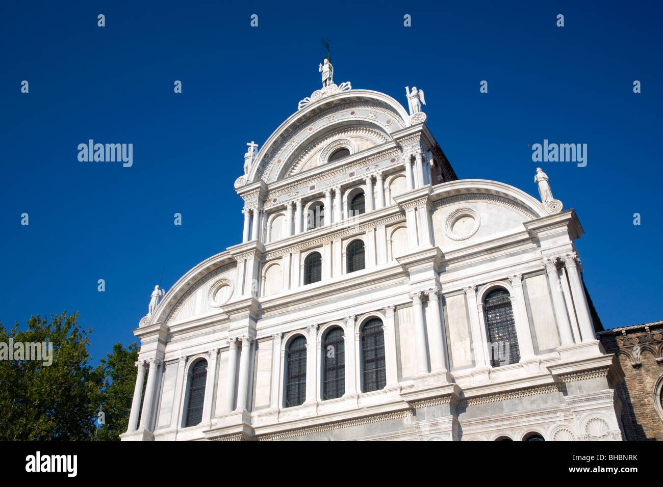 Venise, Vénétie, Italie. Façade de l'église de San Zaccaria. Banque D'Images