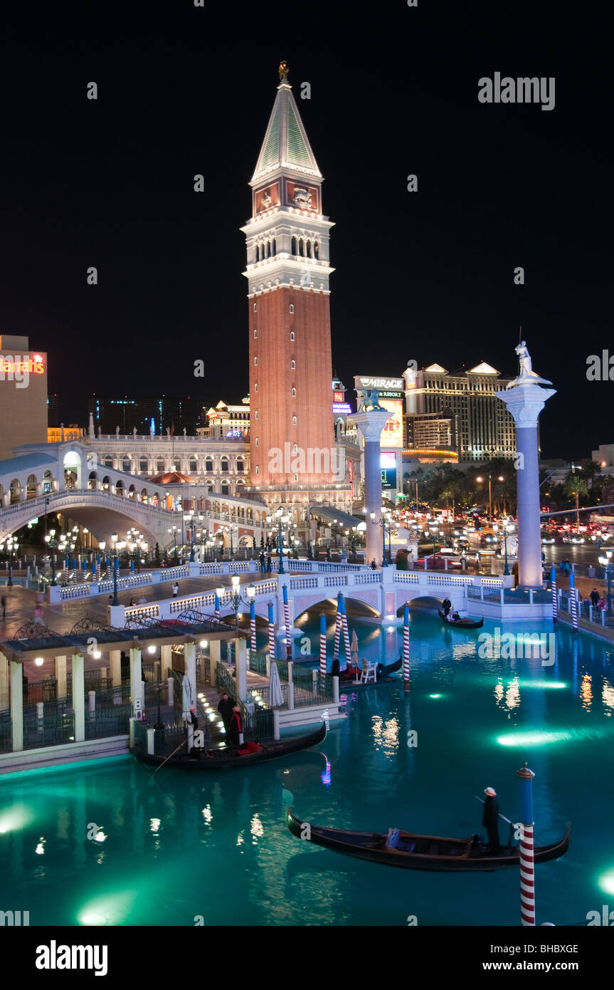 Copie de la tour Bell Campanile di San Marco, Venetian Hotel & Casino, Las Vegas, Nevada, USA Banque D'Images