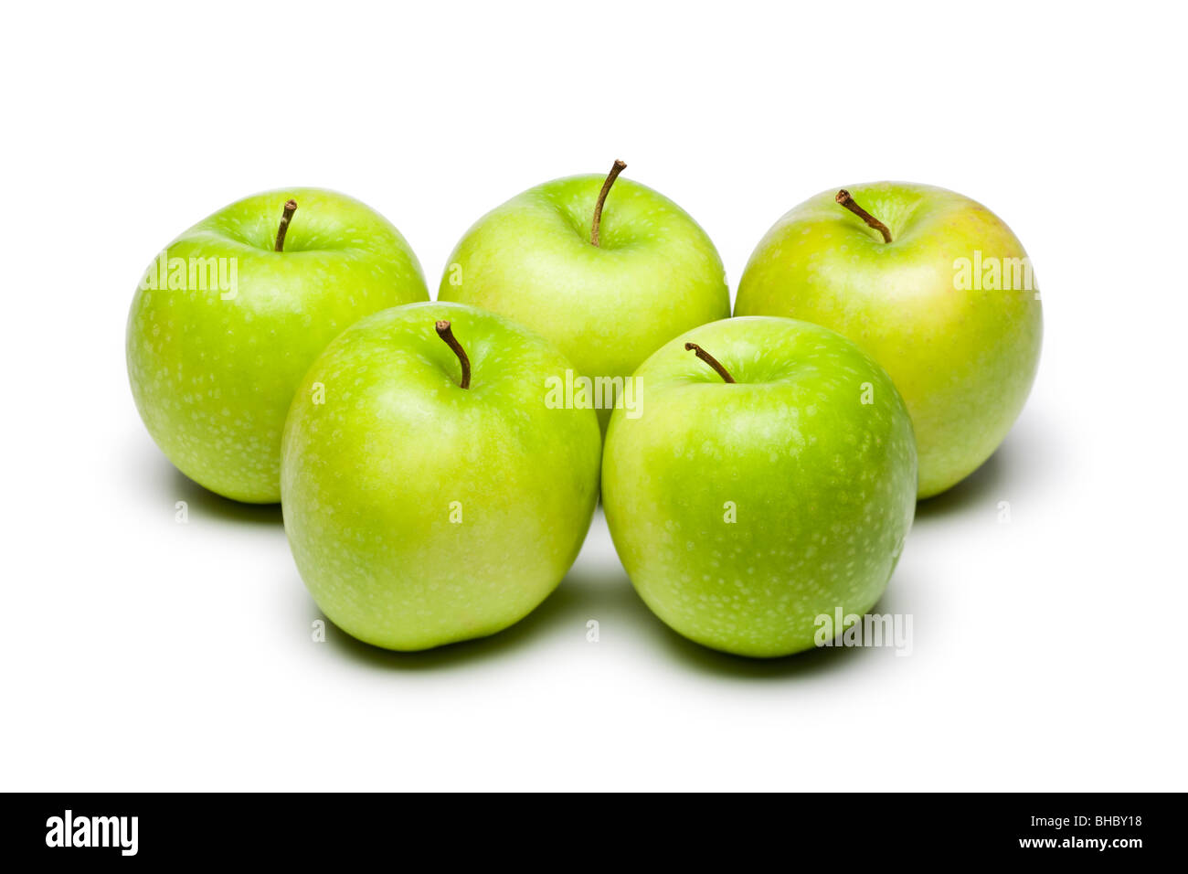La pomme verte sur fond blanc Banque D'Images