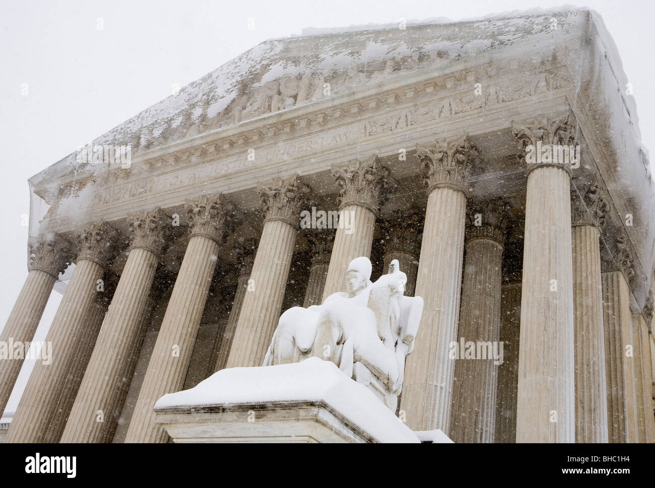 Des scènes de neige de la Cour suprême des États-Unis. Banque D'Images