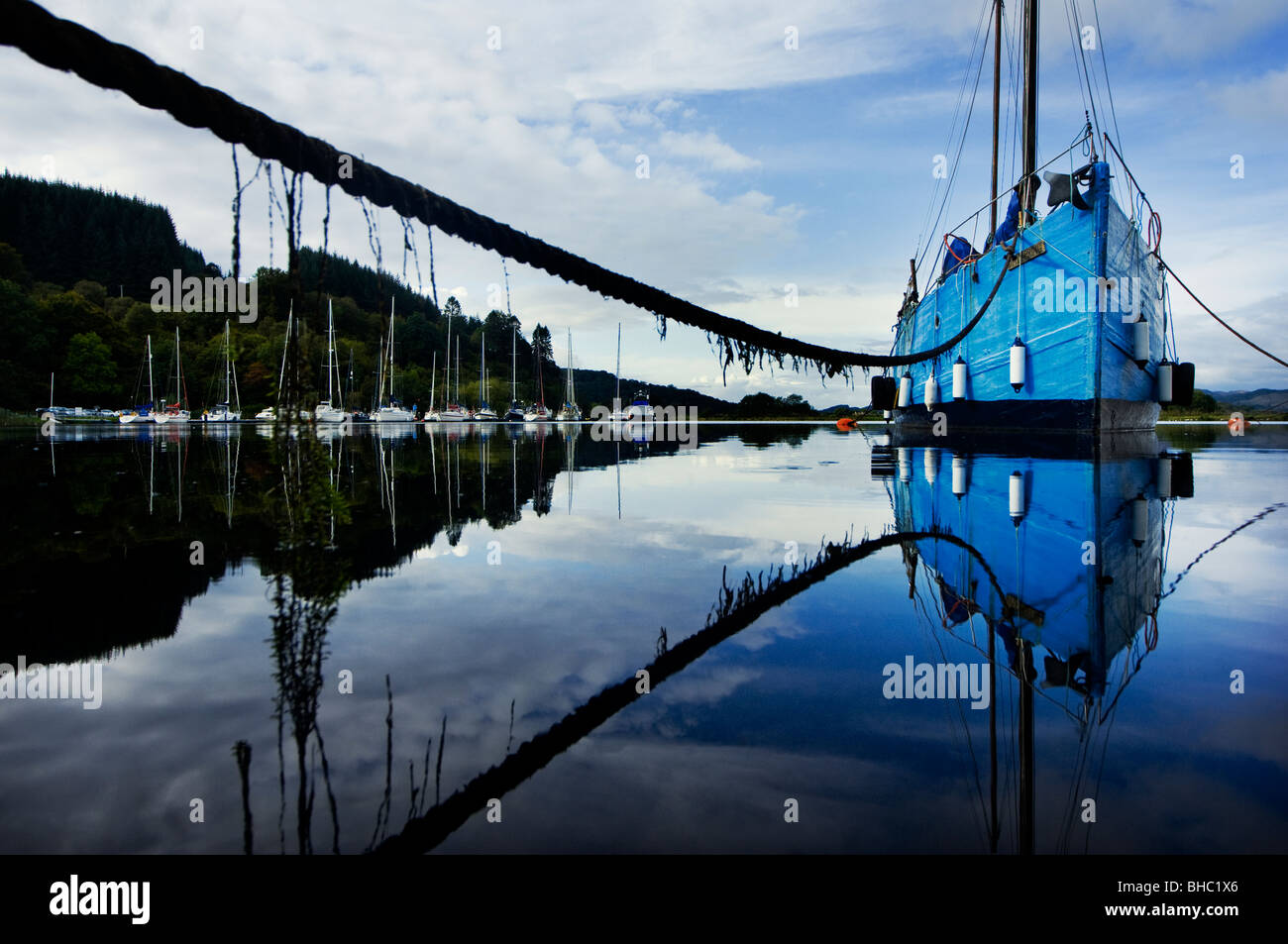 Bellanoch marina sur la canal Crinan Argyll Ecosse Banque D'Images