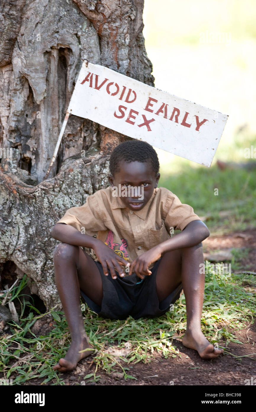 Les enfants en Afrique de l'Ouganda d'Hoima Banque D'Images