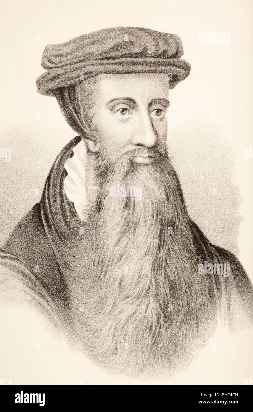 John Knox c. 1510 à 1572. Pasteur écossais, chef de la Réforme protestante et fondateur de la confession presbytérienne Banque D'Images