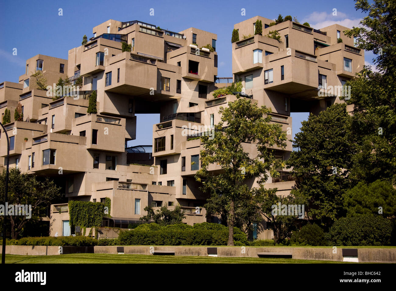 Habitat 67, un immeuble au Québec, Canada. Banque D'Images