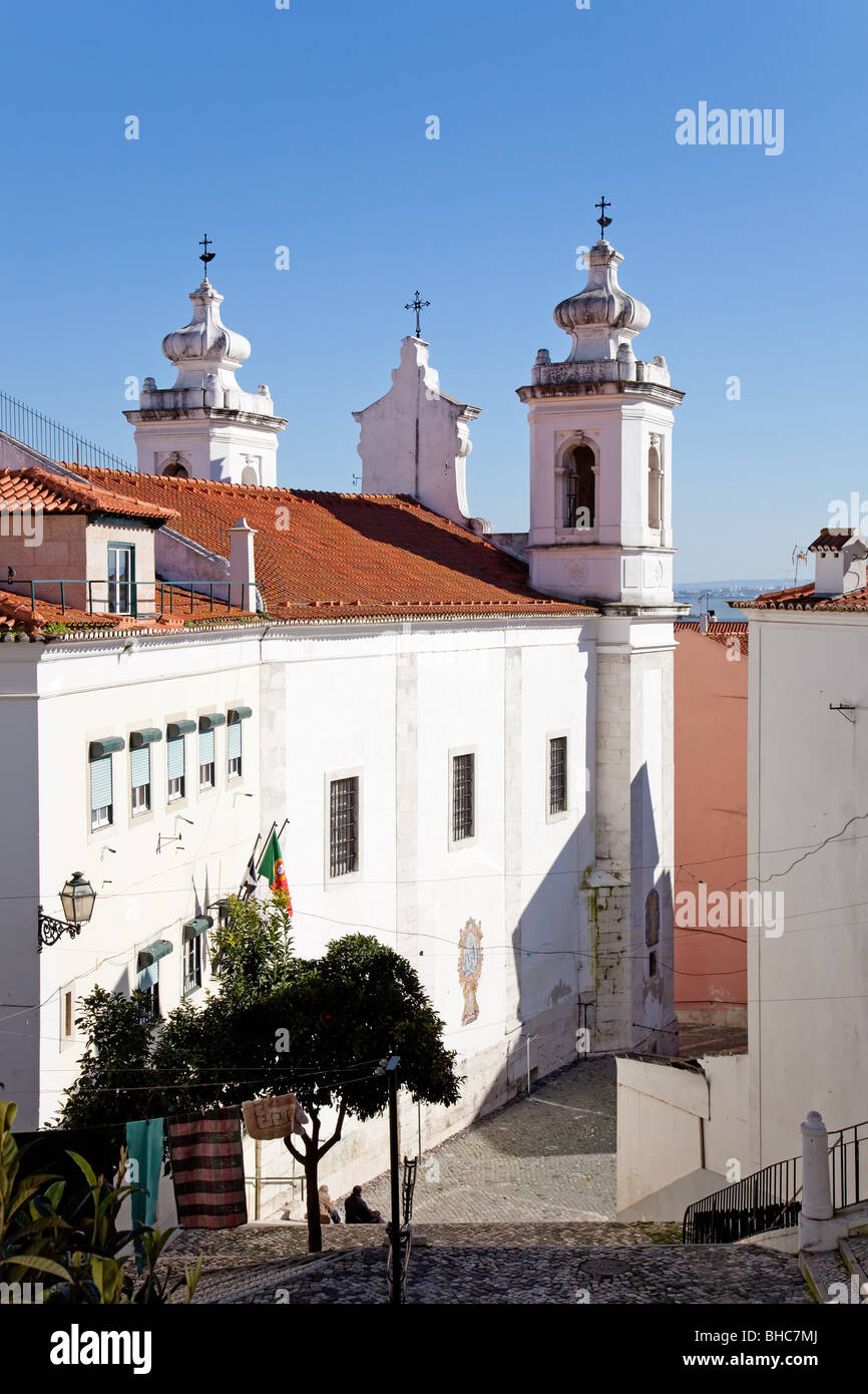 L'église de São Miguel dans l'Alfama. Lisbonne, Portugal. Banque D'Images