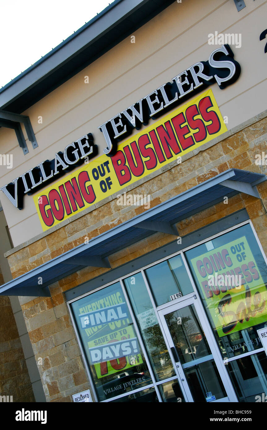 Boutique des Joailliers se retirent des affaires, Texas, États-Unis Banque D'Images