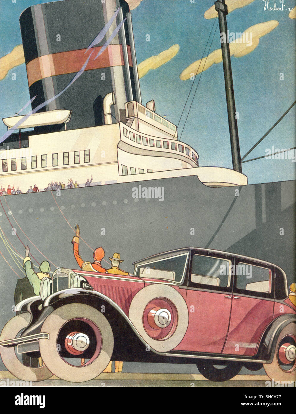 Publicité pour Hillman Wizard four-Door Sports Saloon circa 1930 Banque D'Images
