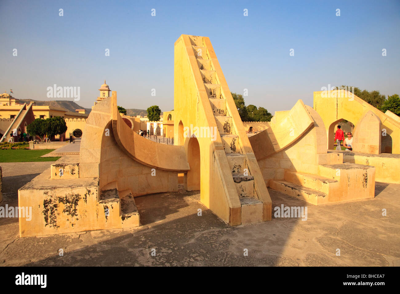 Un instrument de mesure de l'heure du jour à Jantar Mantar, Jaipur, Inde Banque D'Images