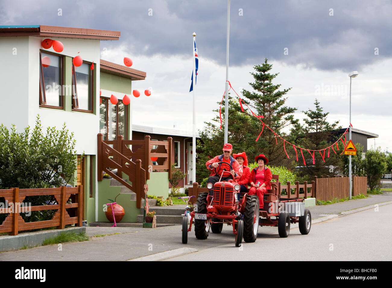 FamilyDay qui est célébré dans Vatnsleysustrond en Vogar, Islande. Banque D'Images