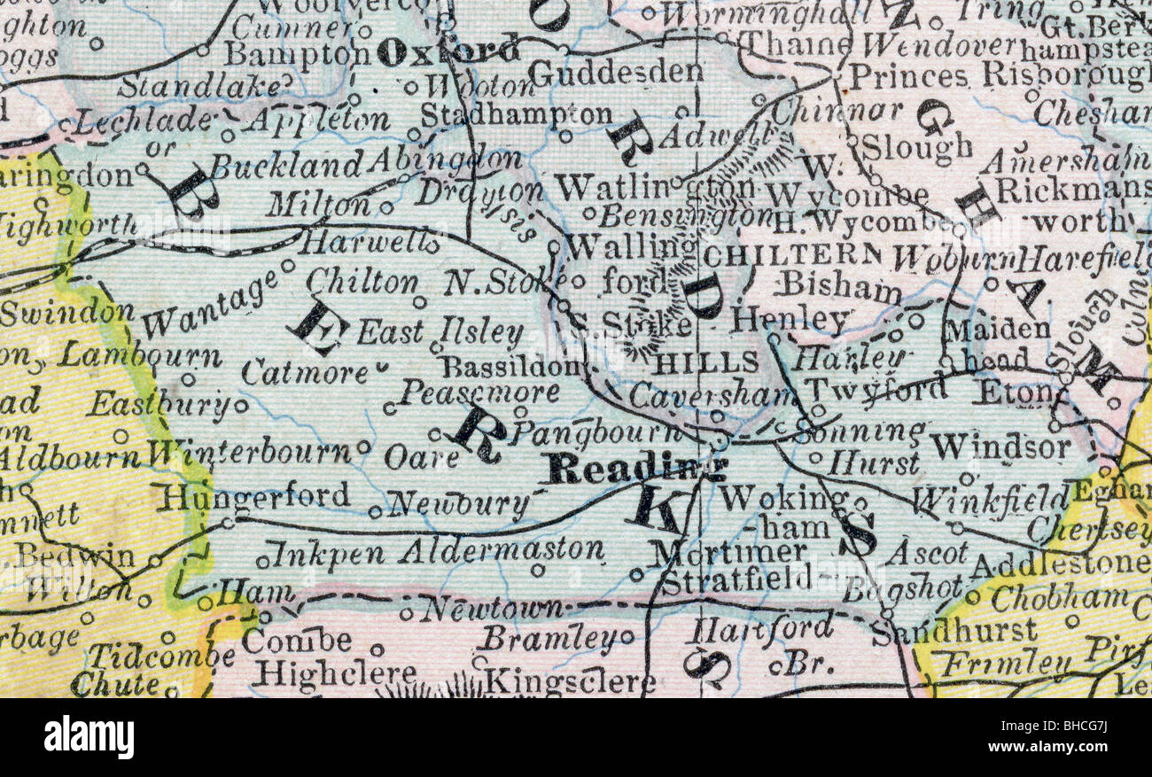 Ancienne carte d'origine de Berks Comté de manuel de géographie 1884 Banque D'Images