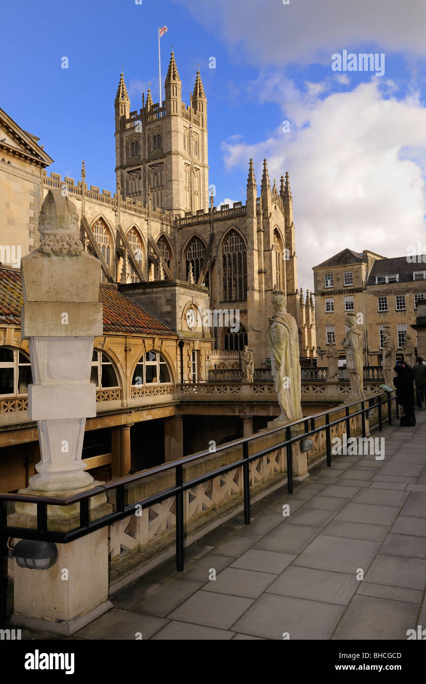 Bains romains - Ville de Bath, Somerset - Angleterre Banque D'Images