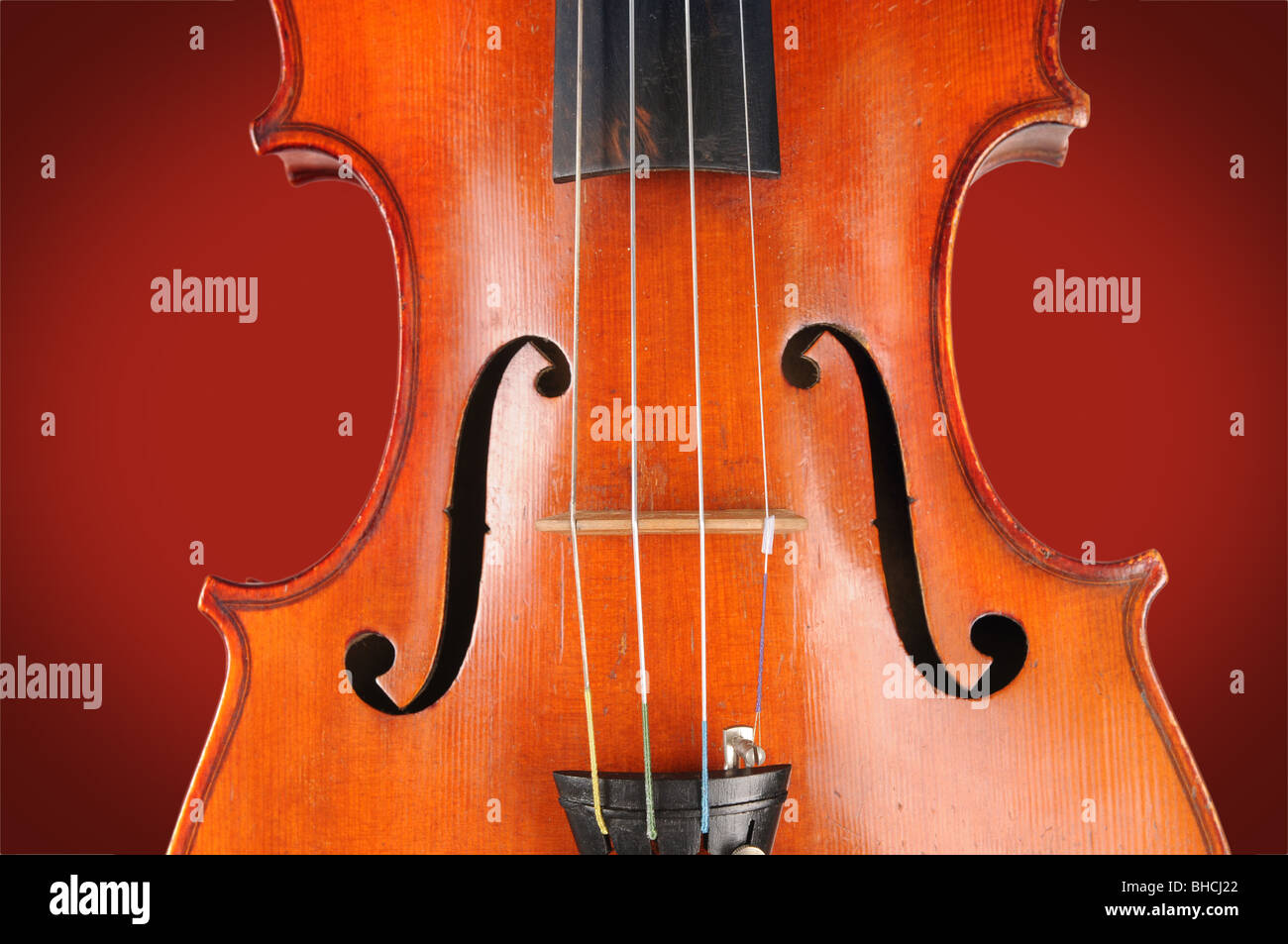 Mid section of vintage violon en vue rapprochée Banque D'Images