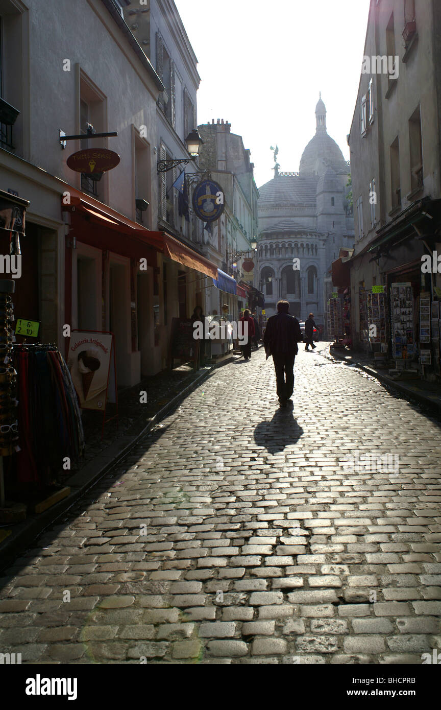 Rue à Montmartre à Paris Banque D'Images