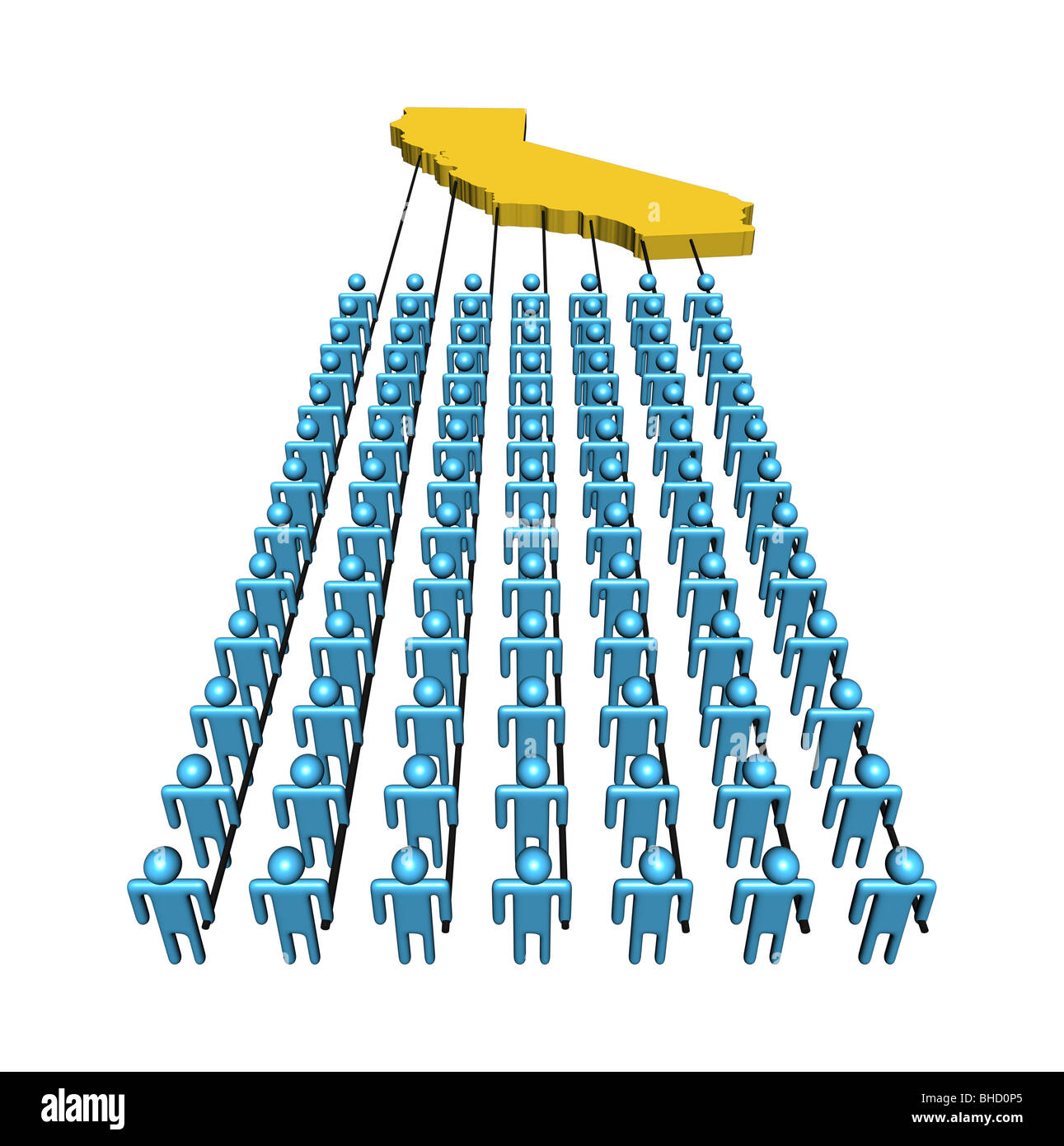 Les gens d'équipe résumé Californie géant site illustration Banque D'Images