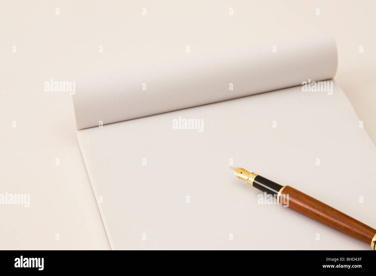Blank notepad et stylo Banque D'Images