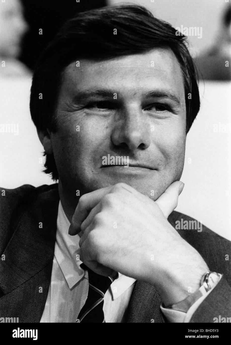 Gerhardt, Wolfgang, Dr., politicien allemand (FDP), président du HDP de Hesse, portrait, lors du congrès du parti FDP, Saarbrucken, 23.02.1985, Banque D'Images