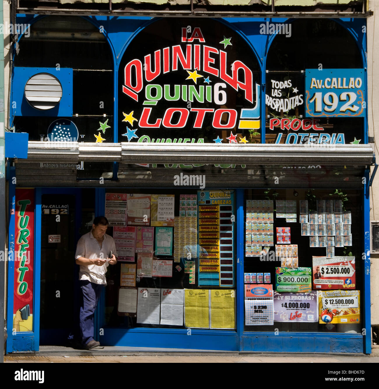 Buenos Aires Argentine joueur de loterie jeu gamble Town City Banque D'Images