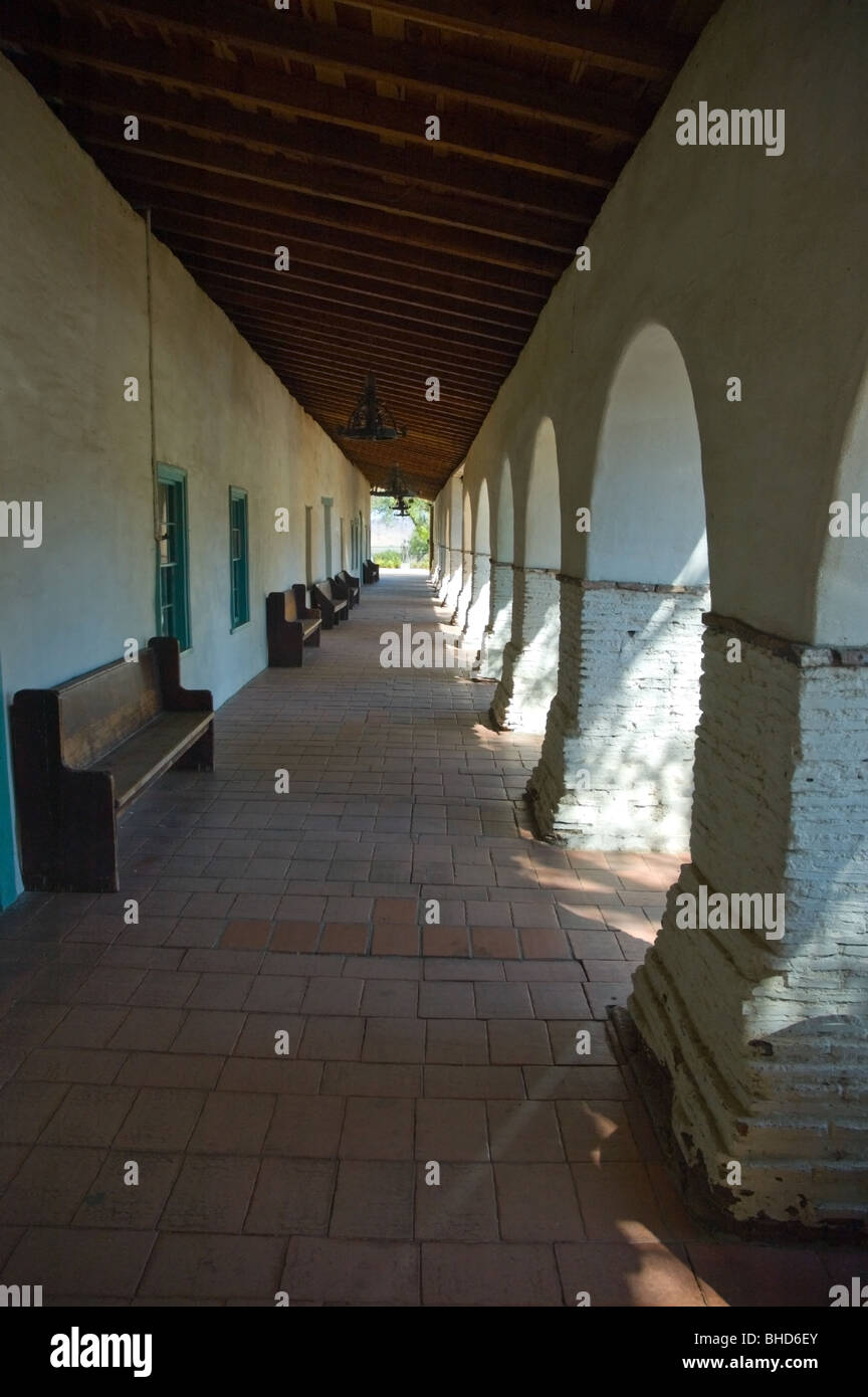Galerie à la mission de San Juan Bautista, California, USA Banque D'Images