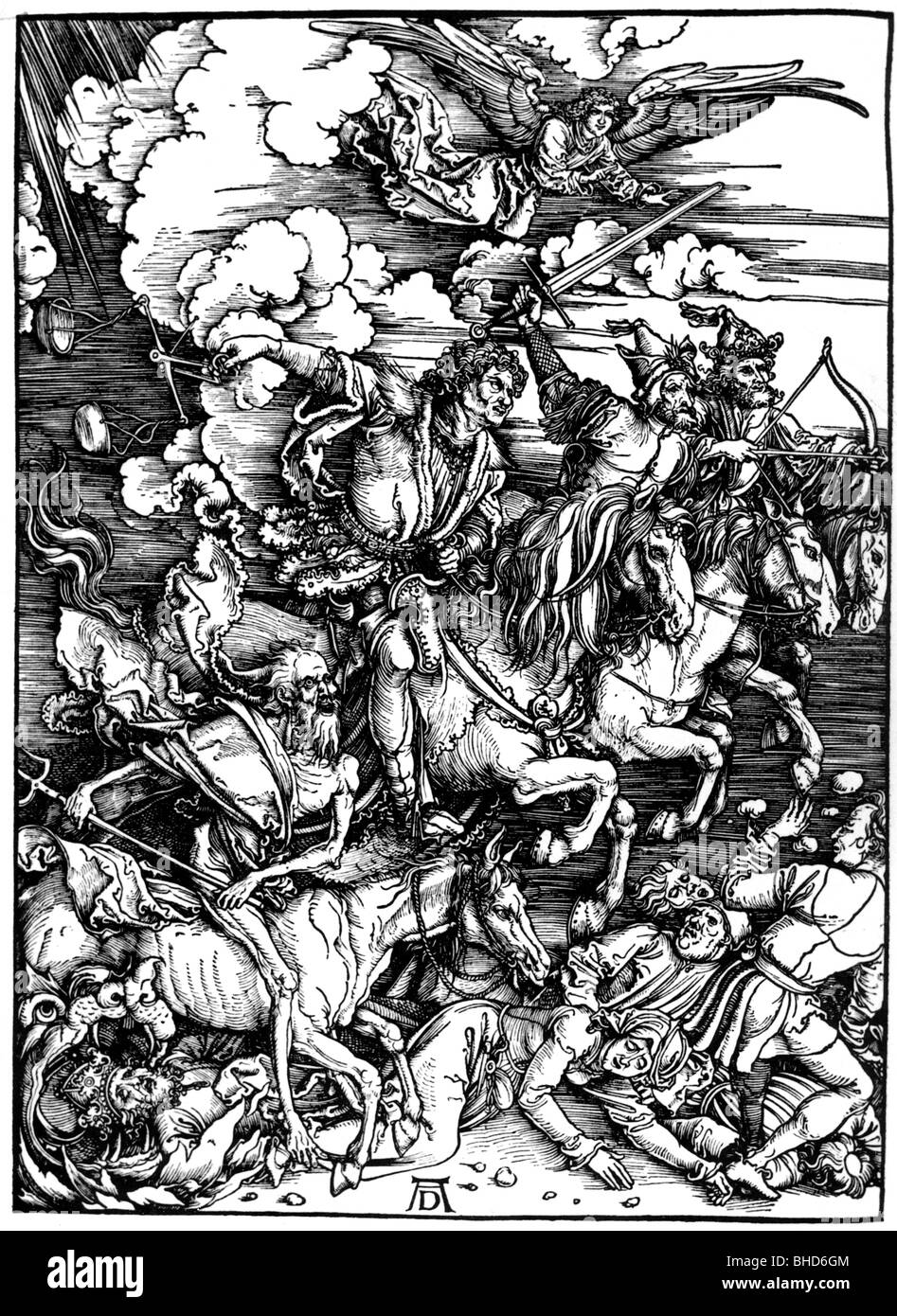 Les 4 Cavaliers De L Apocalypse Tatouage Apocalypse bible Banque d'images noir et blanc - Alamy