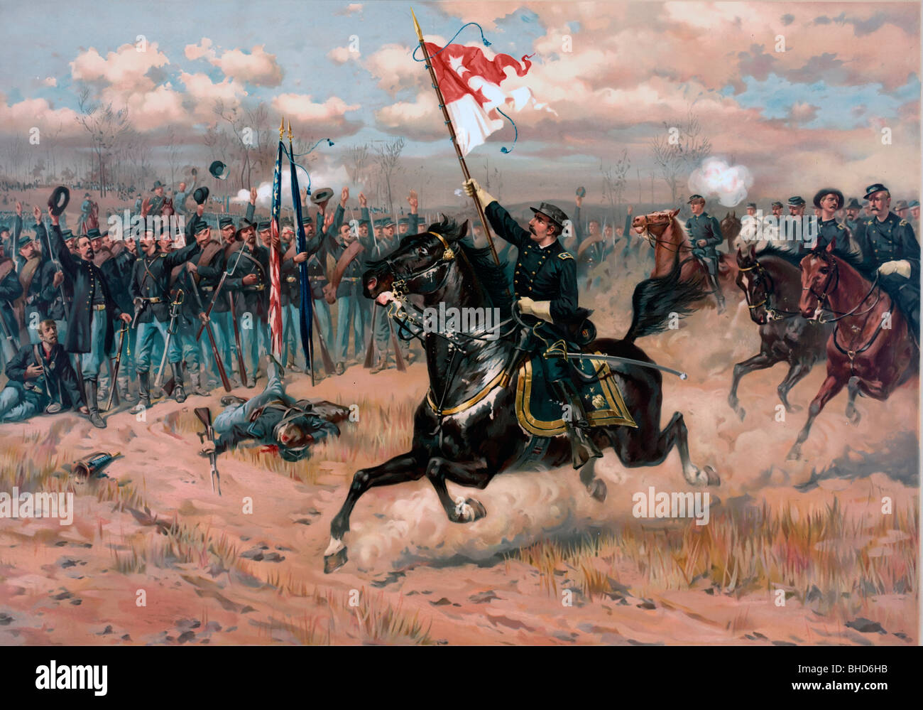 Philip Henry Sheridan fait sa célèbre route de Winchester au cours de la campagne de 1864 Shenandoah dans la guerre civile USA Banque D'Images