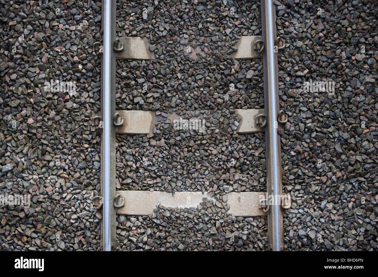 Train, voie, rail, les frais généraux, pierres, sleeper, voyage, texture Banque D'Images