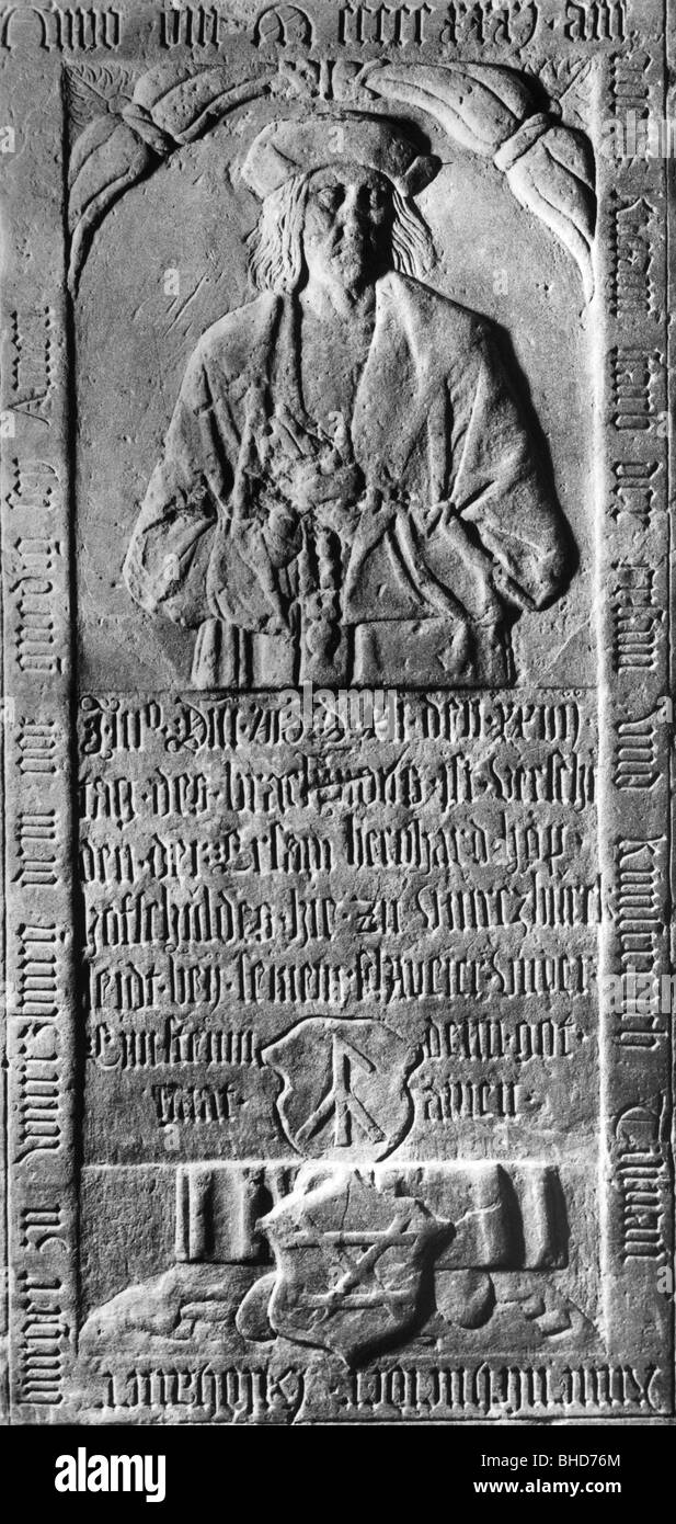 Riemenschneider, Tilman, vers 1460 - 7.7.1531, sculpteur allemand, tombstone, sculpture de son fils Georg Riemenschneider, Wuerzburg, 1531, , Banque D'Images