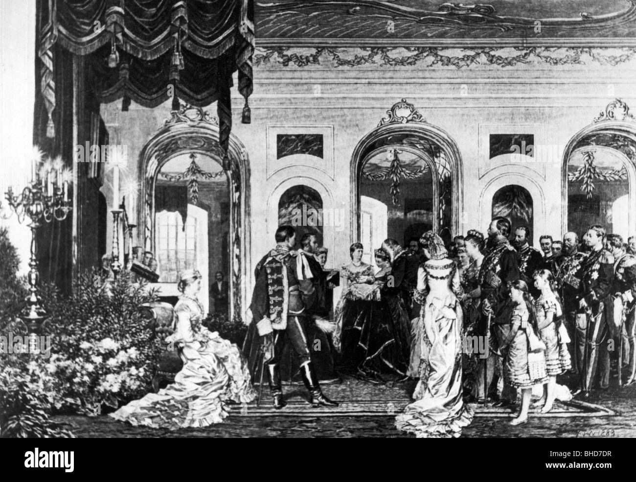 William, 6.5.1882 - 20.7.1951, prince héritier allemand 15.6.1888 - 9.11.1918, baptême, Berlin, 11.6.1882, après peinture, XIXe siècle, Banque D'Images