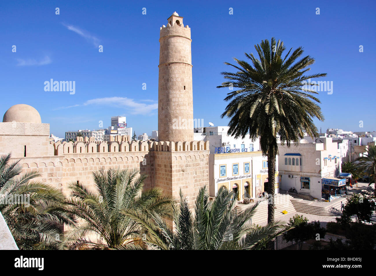 Le Ribat, Sousse, Rue el Aghlaba, gouvernorat de Sousse, Tunisie Banque D'Images