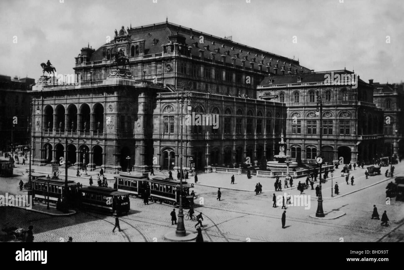 Géographie / voyages, Autriche, Vienne, Opéra d'Etat, Ringstrasse, Opernring, vers 1900, Banque D'Images