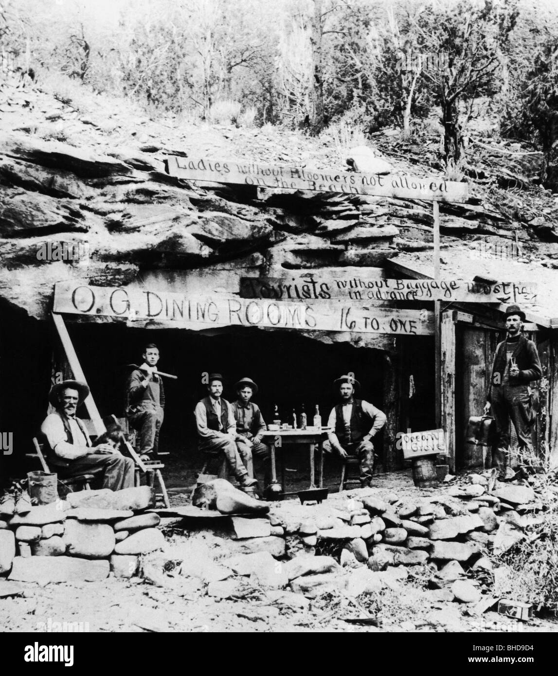 Géographie / voyages, États-Unis, gens, fouilles d'or dans un salon improvisé, Colorado, 1897, Banque D'Images