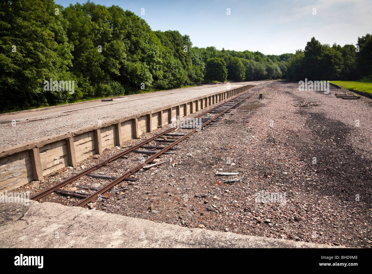 Halte ferroviaire au camp de concentration de Buchenwald Ettersberg Allemagne Europe Banque D'Images